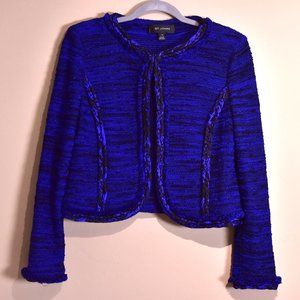 St John Royal Blue Wool Tweed Bolero Blazer sz 10